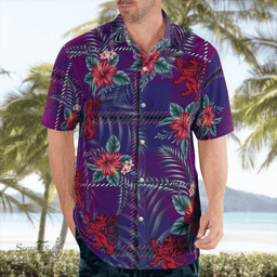 Scottish Clan Pride of Glencoe Tartan Scottish Lion Hawaiian Shirt | Tartan Plaid Shirt Scottish Plaid Tartan Plaid - ScotsTee - scotstee.com