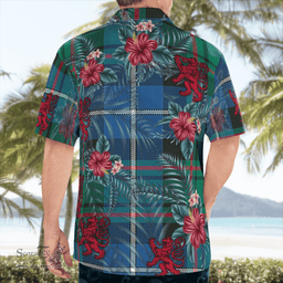 Scottish Clan MacRae Hunting Ancient Tartan Scottish Lion Hawaiian Shirt | Tartan Plaid Shirt Scottish Plaid Tartan Plaid - ScotsTee - scotstee.com