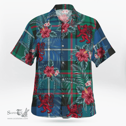 Scottish Clan MacRae Hunting Ancient Tartan Scottish Lion Hawaiian Shirt | Tartan Plaid Shirt Scottish Plaid Tartan Plaid - ScotsTee - scotstee.com