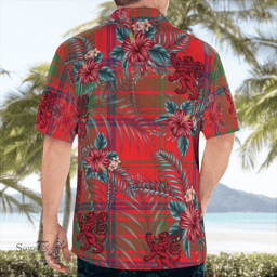 Scottish Clan Ross Modern Tartan Scottish Lion Hawaiian Shirt | Tartan Plaid Shirt Scottish Plaid Tartan Plaid - ScotsTee - scotstee.com