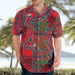 Scottish Clan Ross Modern Tartan Scottish Lion Hawaiian Shirt | Tartan Plaid Shirt Scottish Plaid Tartan Plaid - ScotsTee - scotstee.com