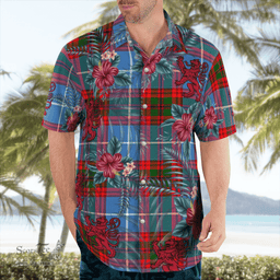 Scottish Clan Pennycook (Edinburgh) Tartan Scottish Lion Hawaiian Shirt | Tartan Plaid Shirt Scottish Plaid Tartan Plaid - ScotsTee - scotstee.com