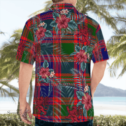 Scottish Clan MacIntyre Modern Tartan Scottish Lion Hawaiian Shirt | Tartan Plaid Shirt Scottish Plaid Tartan Plaid - ScotsTee - scotstee.com