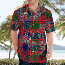 Scottish Clan MacIntyre Modern Tartan Scottish Lion Hawaiian Shirt | Tartan Plaid Shirt Scottish Plaid Tartan Plaid - ScotsTee - scotstee.com