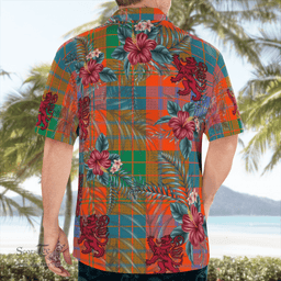 Scottish Clan Ross Ancient Tartan Scottish Lion Hawaiian Shirt | Tartan Plaid Shirt Scottish Plaid Tartan Plaid - ScotsTee - scotstee.com