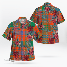 Scottish Clan Ross Ancient Tartan Scottish Lion Hawaiian Shirt | Tartan Plaid Shirt Scottish Plaid Tartan Plaid - ScotsTee - scotstee.com