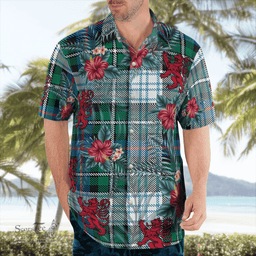 Scottish Clan MacKenzie Dress Ancient Tartan Scottish Lion Hawaiian Shirt | Tartan Plaid Shirt Scottish Plaid Tartan Plaid - ScotsTee - scotstee.com