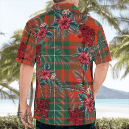 Scottish Clan MacAulay Ancient Tartan Scottish Lion Hawaiian Shirt | Tartan Plaid Shirt Scottish Plaid Tartan Plaid - ScotsTee - scotstee.com