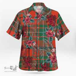 Scottish Clan MacAulay Ancient Tartan Scottish Lion Hawaiian Shirt | Tartan Plaid Shirt Scottish Plaid Tartan Plaid - ScotsTee - scotstee.com