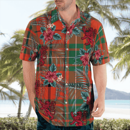 Scottish Clan MacAulay Ancient Tartan Scottish Lion Hawaiian Shirt | Tartan Plaid Shirt Scottish Plaid Tartan Plaid - ScotsTee - scotstee.com