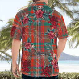 Scottish Clan MacDougall Ancient Tartan Scottish Lion Hawaiian Shirt | Tartan Plaid Shirt Scottish Plaid Tartan Plaid - ScotsTee - scotstee.com