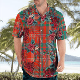 Scottish Clan MacDougall Ancient Tartan Scottish Lion Hawaiian Shirt | Tartan Plaid Shirt Scottish Plaid Tartan Plaid - ScotsTee - scotstee.com