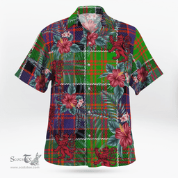 Scottish Clan MacDonald of Scottish Clanranald Tartan Scottish Lion Hawaiian Shirt | Tartan Plaid Shirt Scottish Plaid Tartan Plaid - ScotsTee - scotstee.com