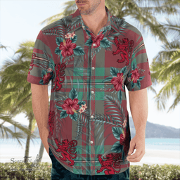 Scottish Clan MacGregor Hunting Ancient Tartan Scottish Lion Hawaiian Shirt | Tartan Plaid Shirt Scottish Plaid Tartan Plaid - ScotsTee - scotstee.com
