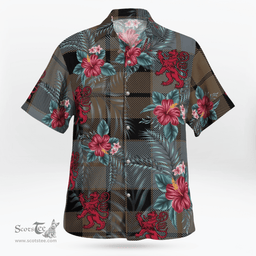 Scottish Clan MacKay Weathered Tartan Scottish Lion Hawaiian Shirt | Tartan Plaid Shirt Scottish Plaid Tartan Plaid - ScotsTee - scotstee.com