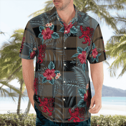 Scottish Clan MacKay Weathered Tartan Scottish Lion Hawaiian Shirt | Tartan Plaid Shirt Scottish Plaid Tartan Plaid - ScotsTee - scotstee.com