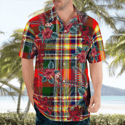 Scottish Clan MacGill Modern Tartan Scottish Lion Hawaiian Shirt | Tartan Plaid Shirt Scottish Plaid Tartan Plaid - ScotsTee - scotstee.com