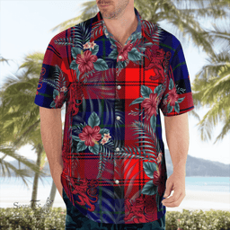 Scottish Clan MacLachlan Modern Tartan Scottish Lion Hawaiian Shirt | Tartan Plaid Shirt Scottish Plaid Tartan Plaid - ScotsTee - scotstee.com