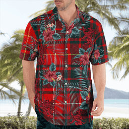 Scottish Clan Munro Modern 1 Tartan Scottish Lion Hawaiian Shirt | Tartan Plaid Shirt Scottish Plaid Tartan Plaid - ScotsTee - scotstee.com