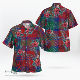 Scottish Clan Lindsay Modern Tartan Scottish Lion Hawaiian Shirt | Tartan Plaid Shirt Scottish Plaid Tartan Plaid - ScotsTee - scotstee.com