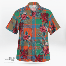 Scottish Clan MacKintosh Ancient Tartan Scottish Lion Hawaiian Shirt | Tartan Plaid Shirt Scottish Plaid Tartan Plaid - ScotsTee - scotstee.com