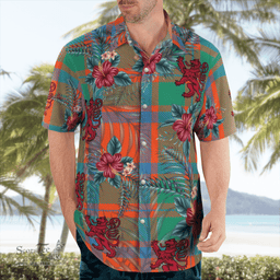 Scottish Clan MacKintosh Ancient Tartan Scottish Lion Hawaiian Shirt | Tartan Plaid Shirt Scottish Plaid Tartan Plaid - ScotsTee - scotstee.com