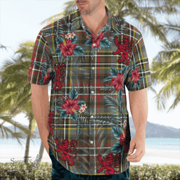 Scottish Clan Scott Green Weathered Tartan Scottish Lion Hawaiian Shirt | Tartan Plaid Shirt Scottish Plaid Tartan Plaid - ScotsTee - scotstee.com