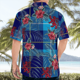 Scottish Clan McKerrell Tartan Scottish Lion Hawaiian Shirt | Tartan Plaid Shirt Scottish Plaid Tartan Plaid - ScotsTee - scotstee.com