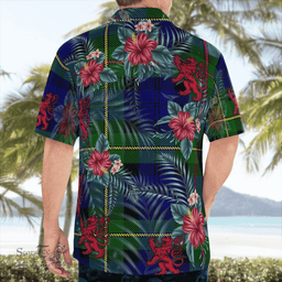 Scottish Clan MacEwen Modern Tartan Scottish Lion Hawaiian Shirt | Tartan Plaid Shirt Scottish Plaid Tartan Plaid - ScotsTee - scotstee.com