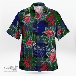 Scottish Clan MacEwen Modern Tartan Scottish Lion Hawaiian Shirt | Tartan Plaid Shirt Scottish Plaid Tartan Plaid - ScotsTee - scotstee.com