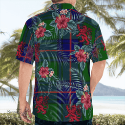 Scottish Clan Shaw Modern Tartan Scottish Lion Hawaiian Shirt | Tartan Plaid Shirt Scottish Plaid Tartan Plaid - ScotsTee - scotstee.com