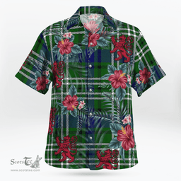 Scottish Clan Purves (Tweedside) Tartan Scottish Lion Hawaiian Shirt | Tartan Plaid Shirt Scottish Plaid Tartan Plaid - ScotsTee - scotstee.com