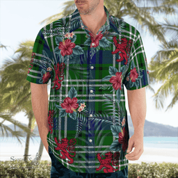 Scottish Clan Purves (Tweedside) Tartan Scottish Lion Hawaiian Shirt | Tartan Plaid Shirt Scottish Plaid Tartan Plaid - ScotsTee - scotstee.com