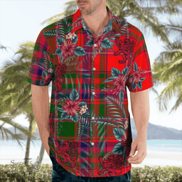 Scottish Clan MacDougall Modern Tartan Scottish Lion Hawaiian Shirt | Tartan Plaid Shirt Scottish Plaid Tartan Plaid - ScotsTee - scotstee.com
