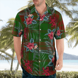 Scottish Clan Maxwell Hunting Tartan Scottish Lion Hawaiian Shirt | Tartan Plaid Shirt Scottish Plaid Tartan Plaid - ScotsTee - scotstee.com