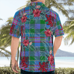 Scottish Clan Pitcairn Hunting Tartan Scottish Lion Hawaiian Shirt | Tartan Plaid Shirt Scottish Plaid Tartan Plaid - ScotsTee - scotstee.com