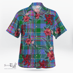 Scottish Clan Pitcairn Hunting Tartan Scottish Lion Hawaiian Shirt | Tartan Plaid Shirt Scottish Plaid Tartan Plaid - ScotsTee - scotstee.com