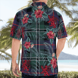 Scottish Clan Rose Hunting Modern Tartan Scottish Lion Hawaiian Shirt | Tartan Plaid Shirt Scottish Plaid Tartan Plaid - ScotsTee - scotstee.com
