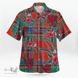 Scottish Clan MacLean of Duart Ancient Tartan Scottish Lion Hawaiian Shirt | Tartan Plaid Shirt Scottish Plaid Tartan Plaid - ScotsTee - scotstee.com