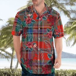 Scottish Clan MacLean of Duart Ancient Tartan Scottish Lion Hawaiian Shirt | Tartan Plaid Shirt Scottish Plaid Tartan Plaid - ScotsTee - scotstee.com
