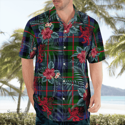 Scottish Clan Murray of Atholl Modern Tartan Scottish Lion Hawaiian Shirt | Tartan Plaid Shirt Scottish Plaid Tartan Plaid - ScotsTee - scotstee.com