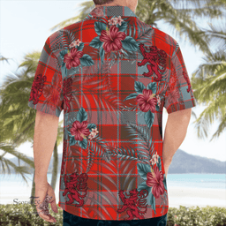 Scottish Clan Robertson Weathered Tartan Scottish Lion Hawaiian Shirt | Tartan Plaid Shirt Scottish Plaid Tartan Plaid - ScotsTee - scotstee.com