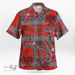 Scottish Clan Robertson Weathered Tartan Scottish Lion Hawaiian Shirt | Tartan Plaid Shirt Scottish Plaid Tartan Plaid - ScotsTee - scotstee.com