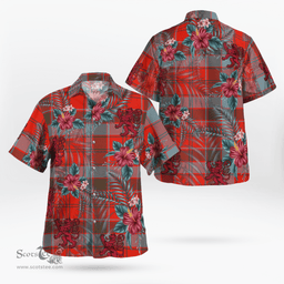 Scottish Clan Robertson Weathered Tartan Scottish Lion Hawaiian Shirt | Tartan Plaid Shirt Scottish Plaid Tartan Plaid - ScotsTee - scotstee.com