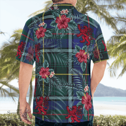 Scottish Clan MacInnes Modern Tartan Scottish Lion Hawaiian Shirt | Tartan Plaid Shirt Scottish Plaid Tartan Plaid - ScotsTee - scotstee.com