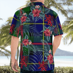 Scottish Clan MacLeod of Harris Modern Tartan Scottish Lion Hawaiian Shirt | Tartan Plaid Shirt Scottish Plaid Tartan Plaid - ScotsTee - scotstee.com