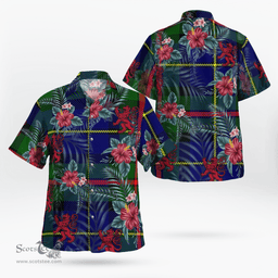 Scottish Clan MacLeod of Harris Modern Tartan Scottish Lion Hawaiian Shirt | Tartan Plaid Shirt Scottish Plaid Tartan Plaid - ScotsTee - scotstee.com