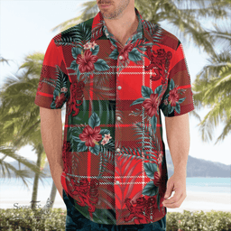 Scottish Clan Nesbitt Modern Tartan Scottish Lion Hawaiian Shirt | Tartan Plaid Shirt Scottish Plaid Tartan Plaid - ScotsTee - scotstee.com