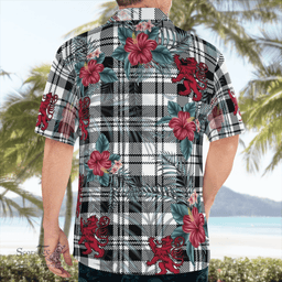 Scottish Clan Scott Black & White Modern Tartan Scottish Lion Hawaiian Shirt | Tartan Plaid Shirt Scottish Plaid Tartan Plaid - ScotsTee - scotstee.com
