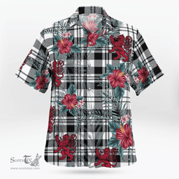 Scottish Clan Scott Black & White Modern Tartan Scottish Lion Hawaiian Shirt | Tartan Plaid Shirt Scottish Plaid Tartan Plaid - ScotsTee - scotstee.com